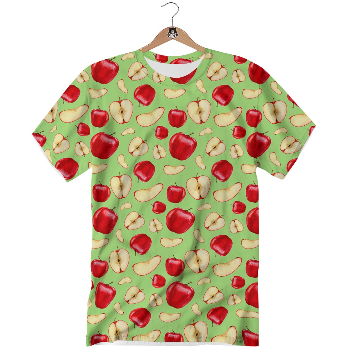 Fruit Red Apple Print Pattern T-Shirt-grizzshop