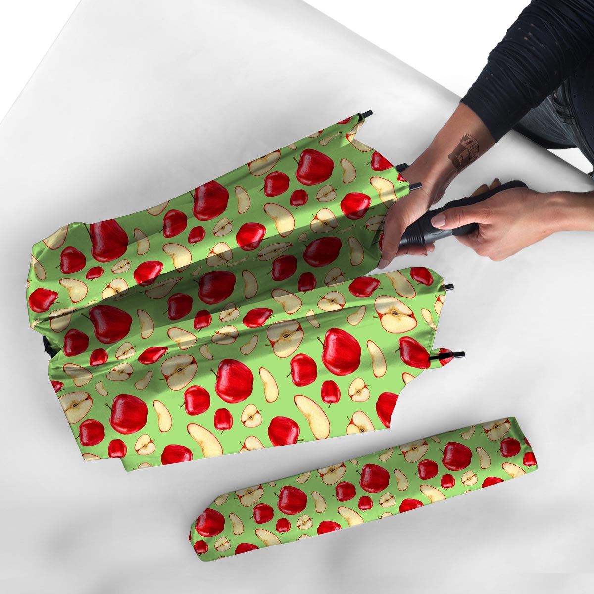 Fruit Red Apple Print Pattern Umbrella-grizzshop