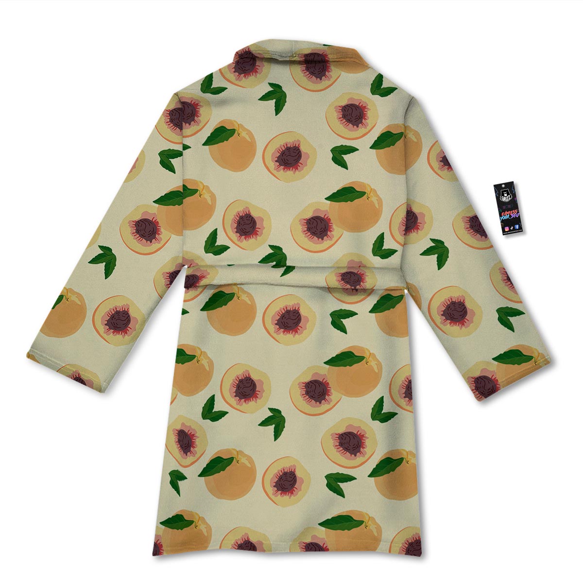 Fruit Ripe Apricot Print Pattern Bathrobe-grizzshop