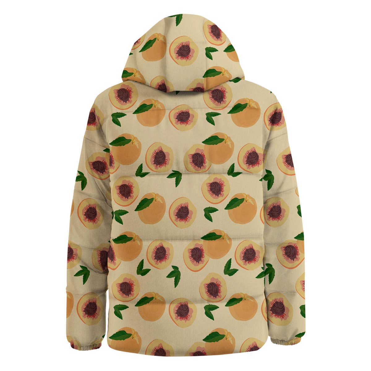 Fruit Ripe Apricot Print Pattern Down Jacket-grizzshop
