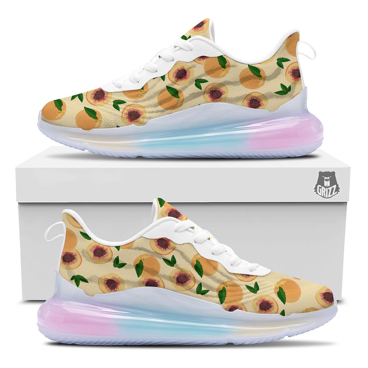 Fruit Ripe Apricot Print Pattern Running Sneakers-grizzshop