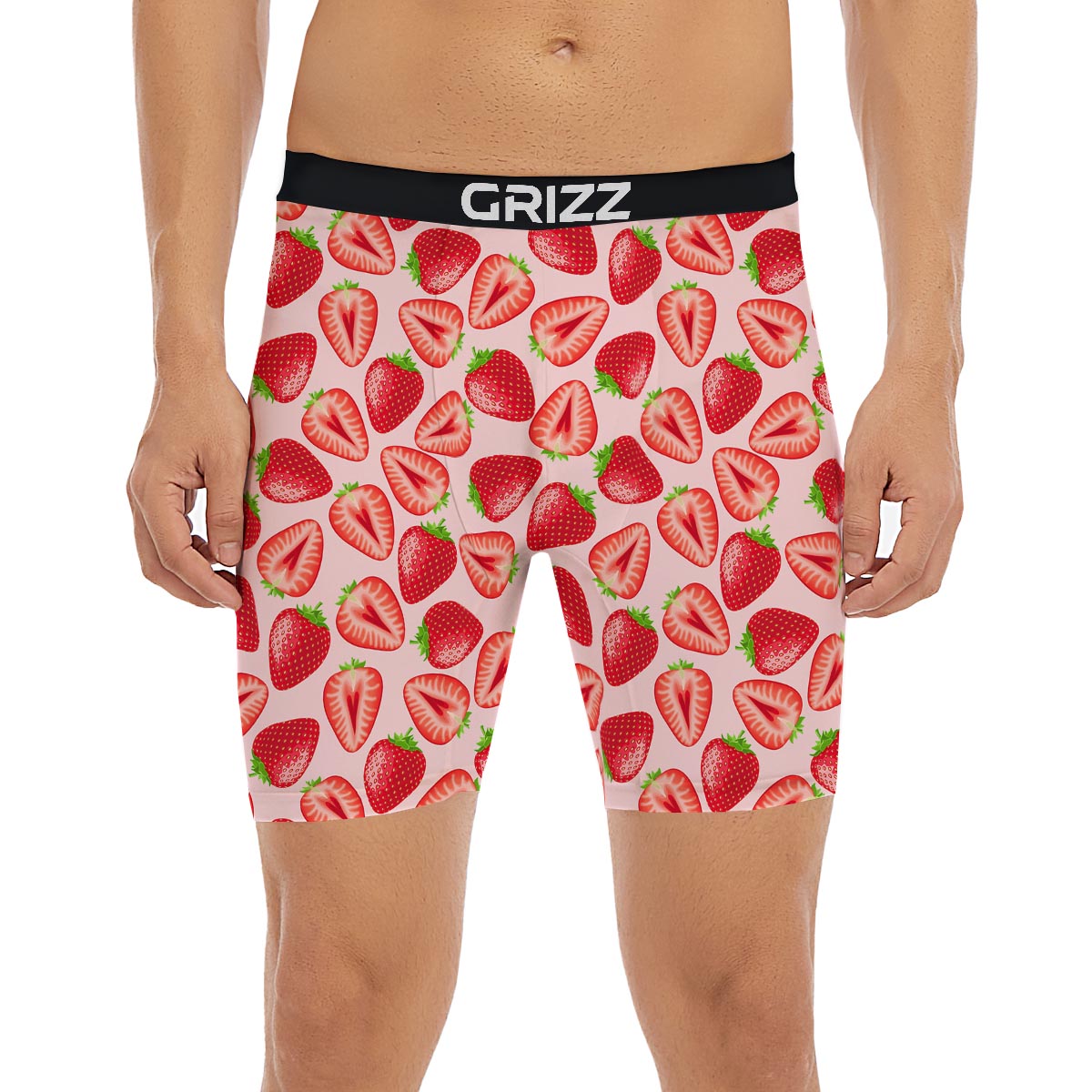 Fruit Strawberry Print Pattern Boxer Briefs-grizzshop