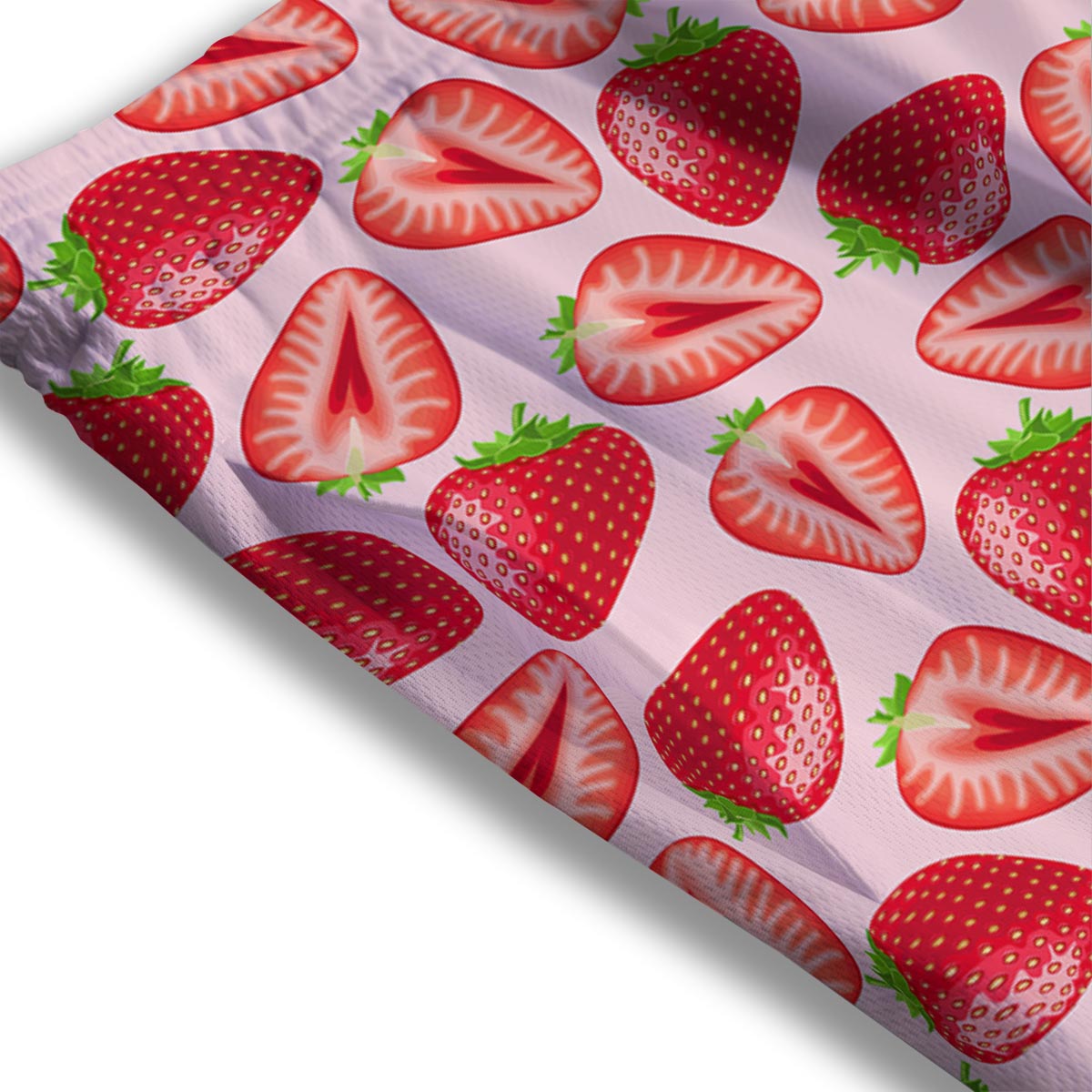 Fruit Strawberry Print Pattern Mesh Shorts-grizzshop