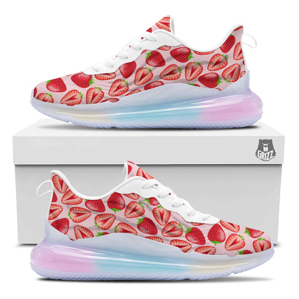 Fruit Strawberry Print Pattern Running Sneakers-grizzshop