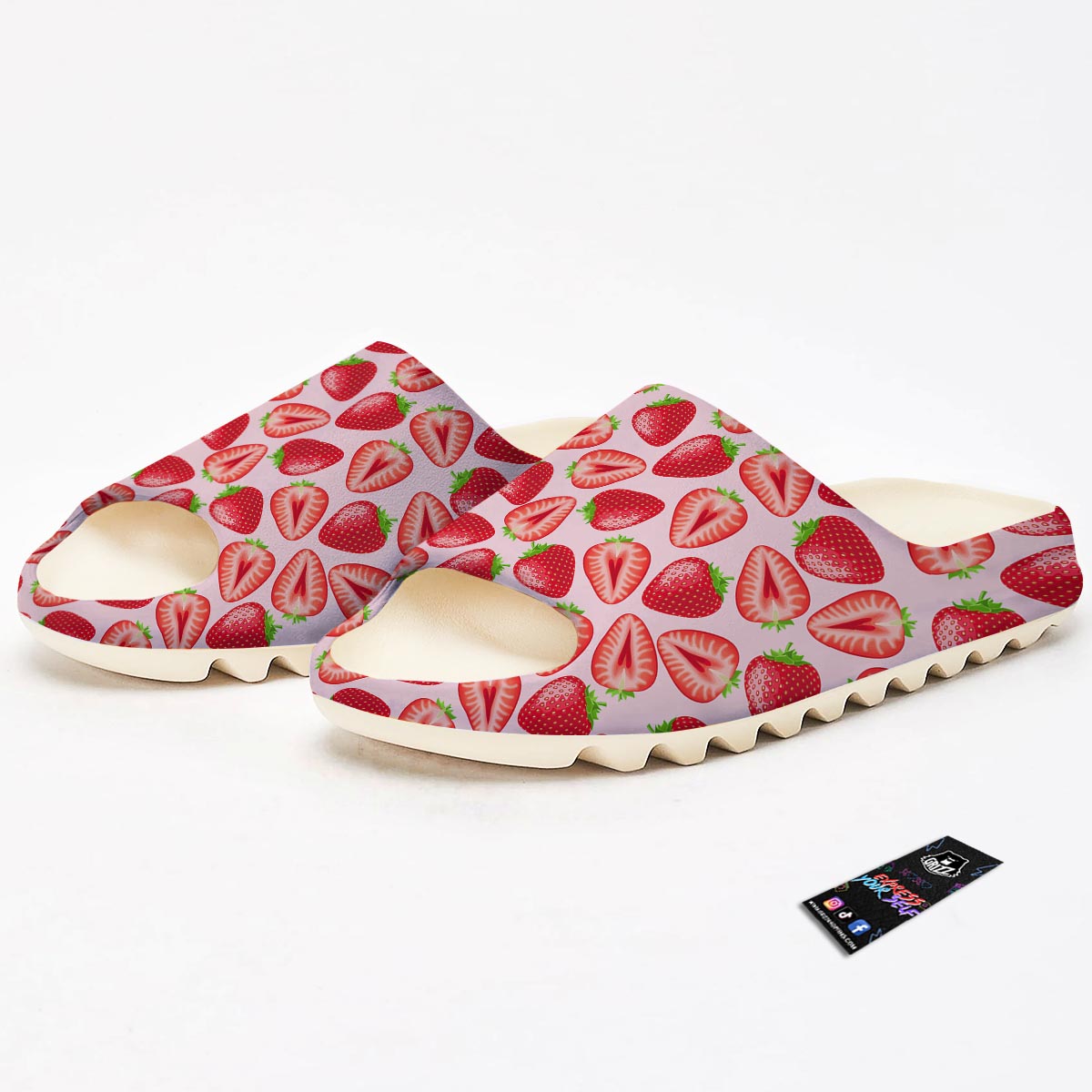 Fruit Strawberry Print Pattern Sandals-grizzshop