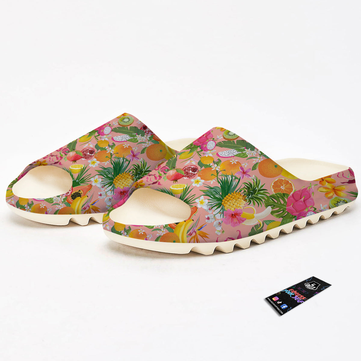 Fruit Leaf Tropical Print Pattern Sandals-grizzshop