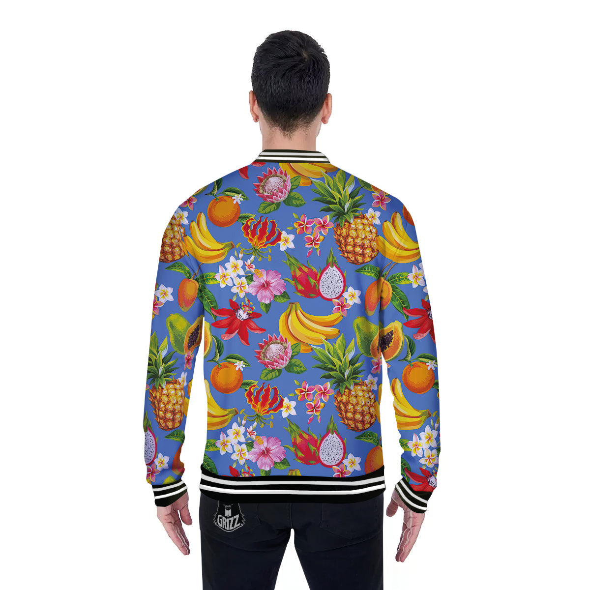 Fruits Aloha Tropical Print Pattern Baseball Jacket-grizzshop