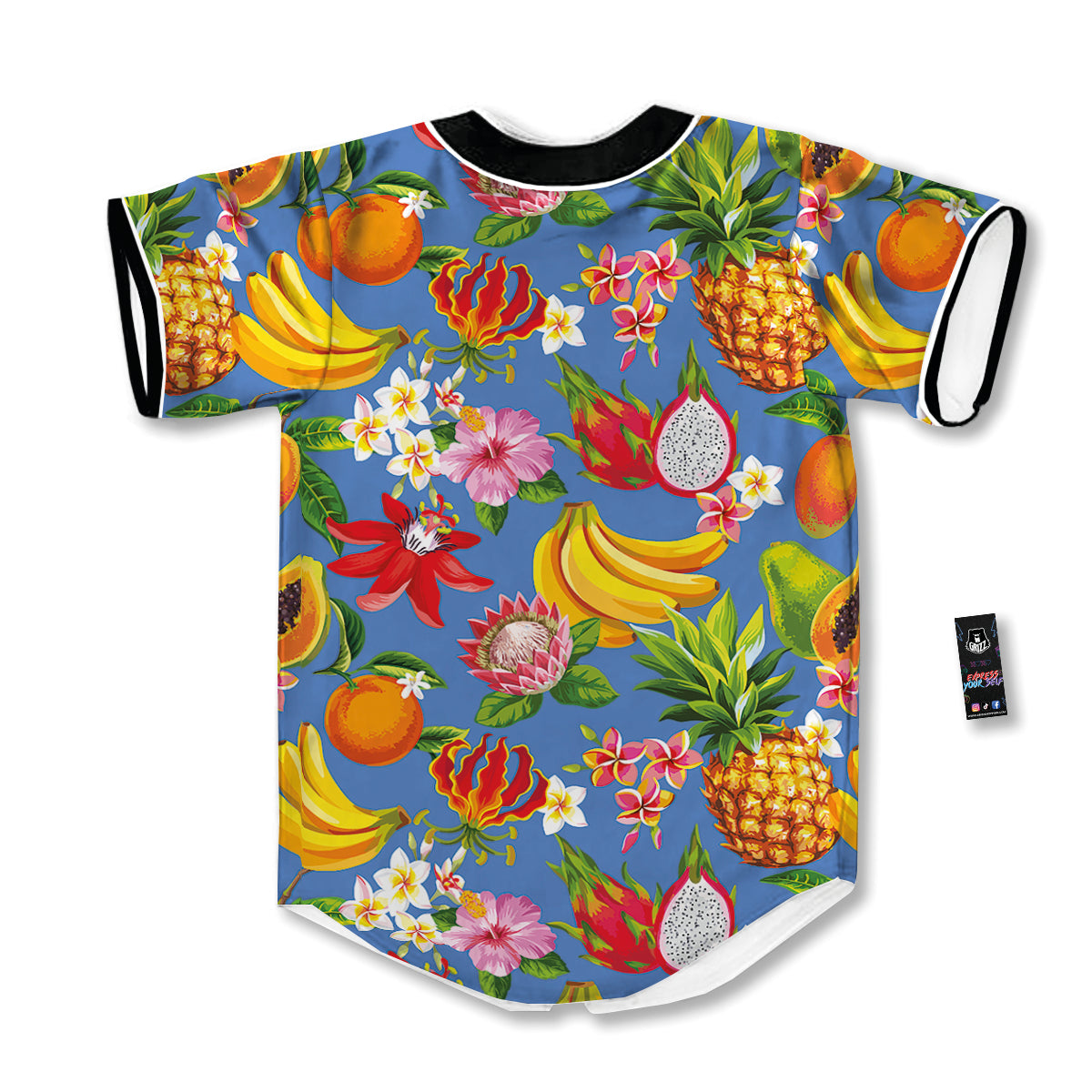 Fruits Aloha Tropical Print Pattern Baseball Jersey-grizzshop