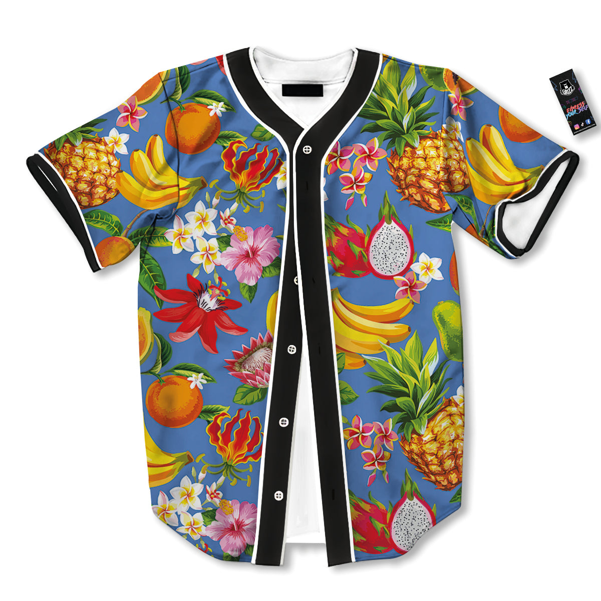 Fruits Aloha Tropical Print Pattern Baseball Jersey-grizzshop