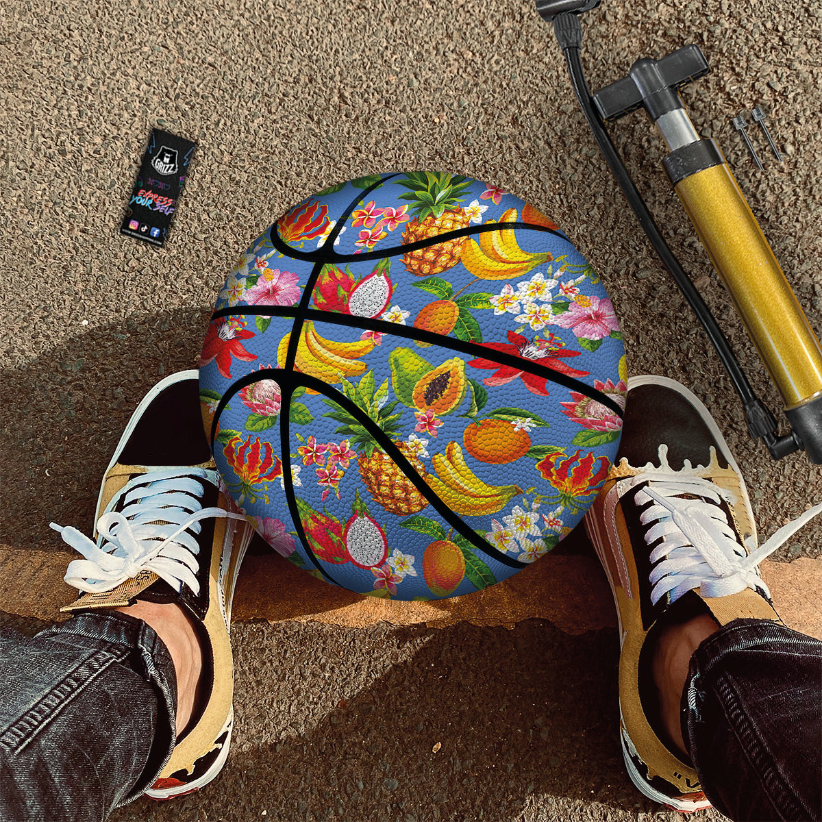 Fruits Aloha Tropical Print Pattern Basketball-grizzshop