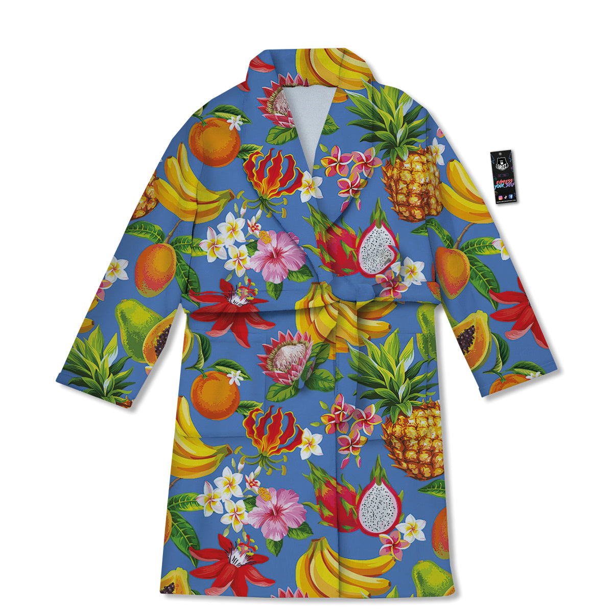 Fruits Aloha Tropical Print Pattern Bathrobe-grizzshop