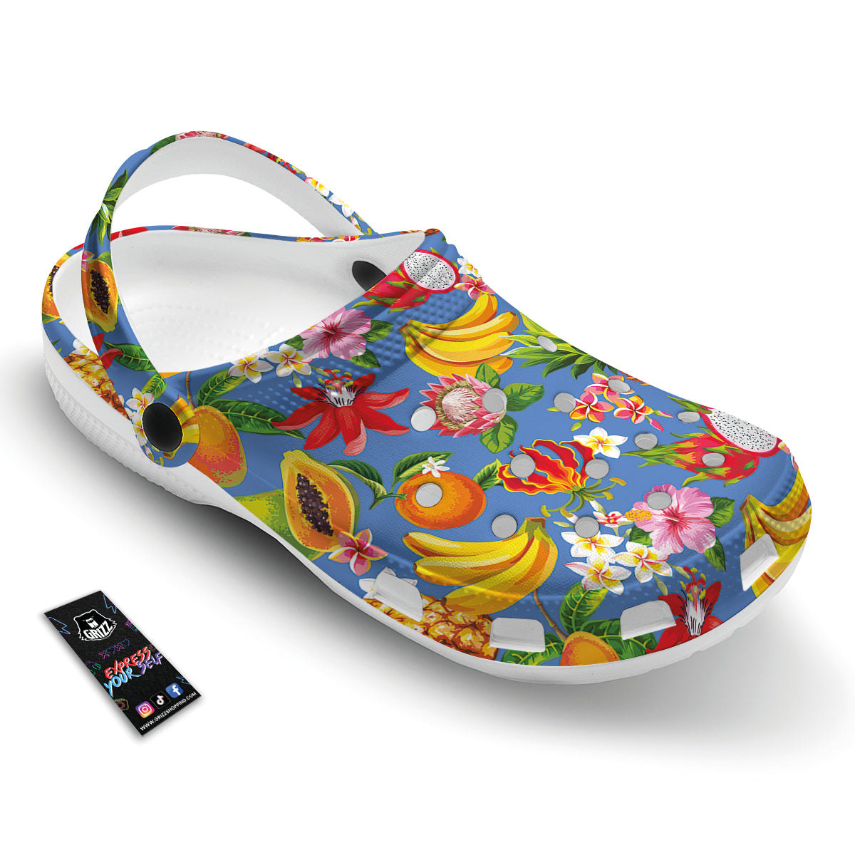 Fruits Aloha Tropical Print Pattern Clog-grizzshop