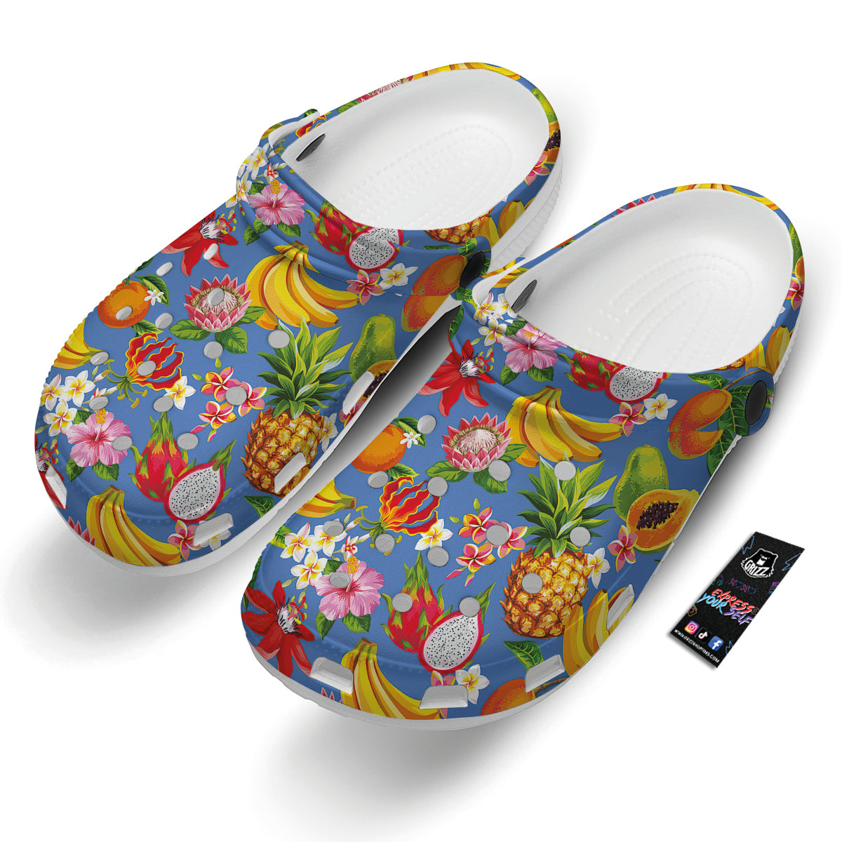 Fruits Aloha Tropical Print Pattern Clog-grizzshop