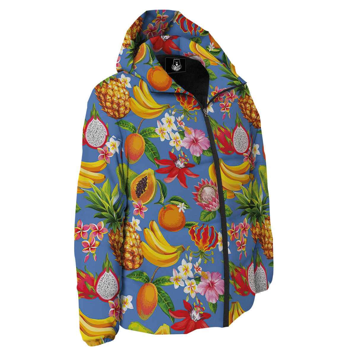 Fruits Aloha Tropical Print Pattern Down Jacket-grizzshop