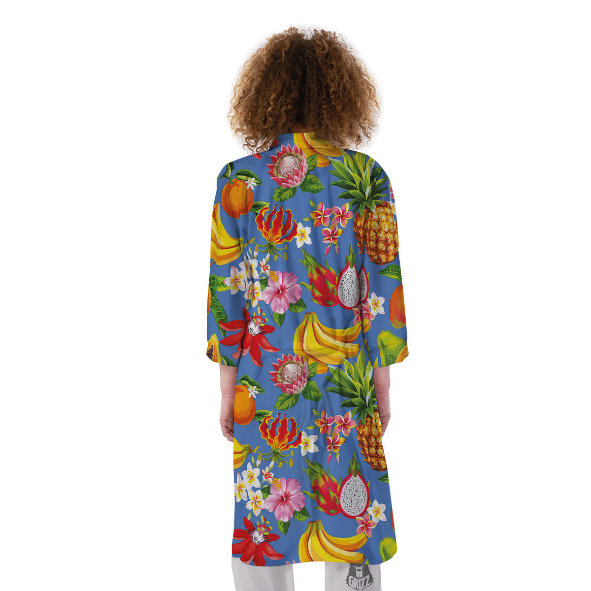 Fruits Aloha Tropical Print Pattern Kimono-grizzshop