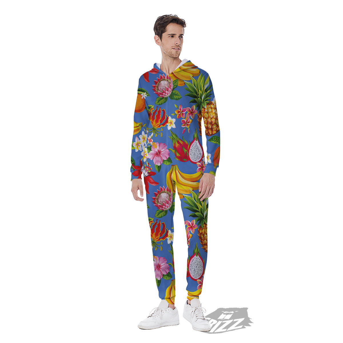 Fruits Aloha Tropical Print Pattern Men's Jumpsuit-grizzshop