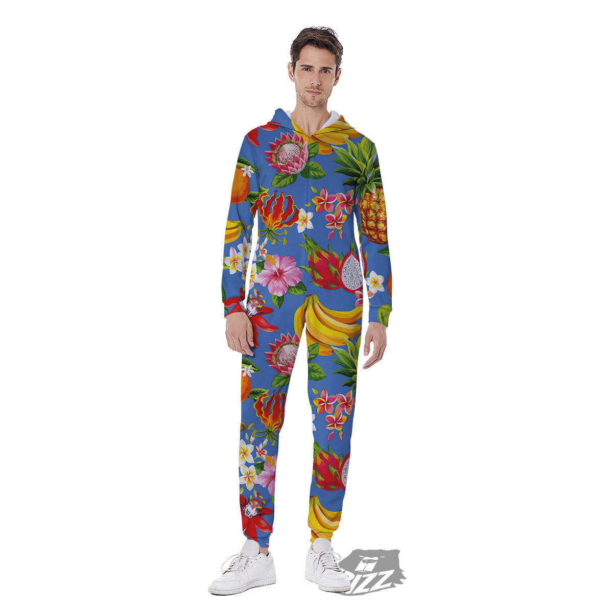Fruits Aloha Tropical Print Pattern Men's Jumpsuit-grizzshop