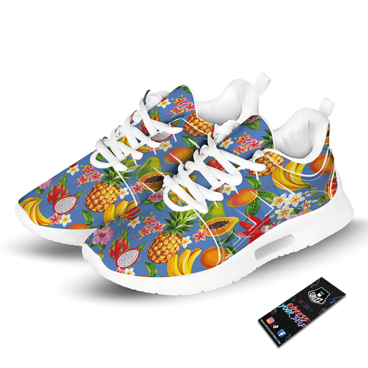 Fruits Aloha Tropical Print Pattern Tennis Shoes-grizzshop