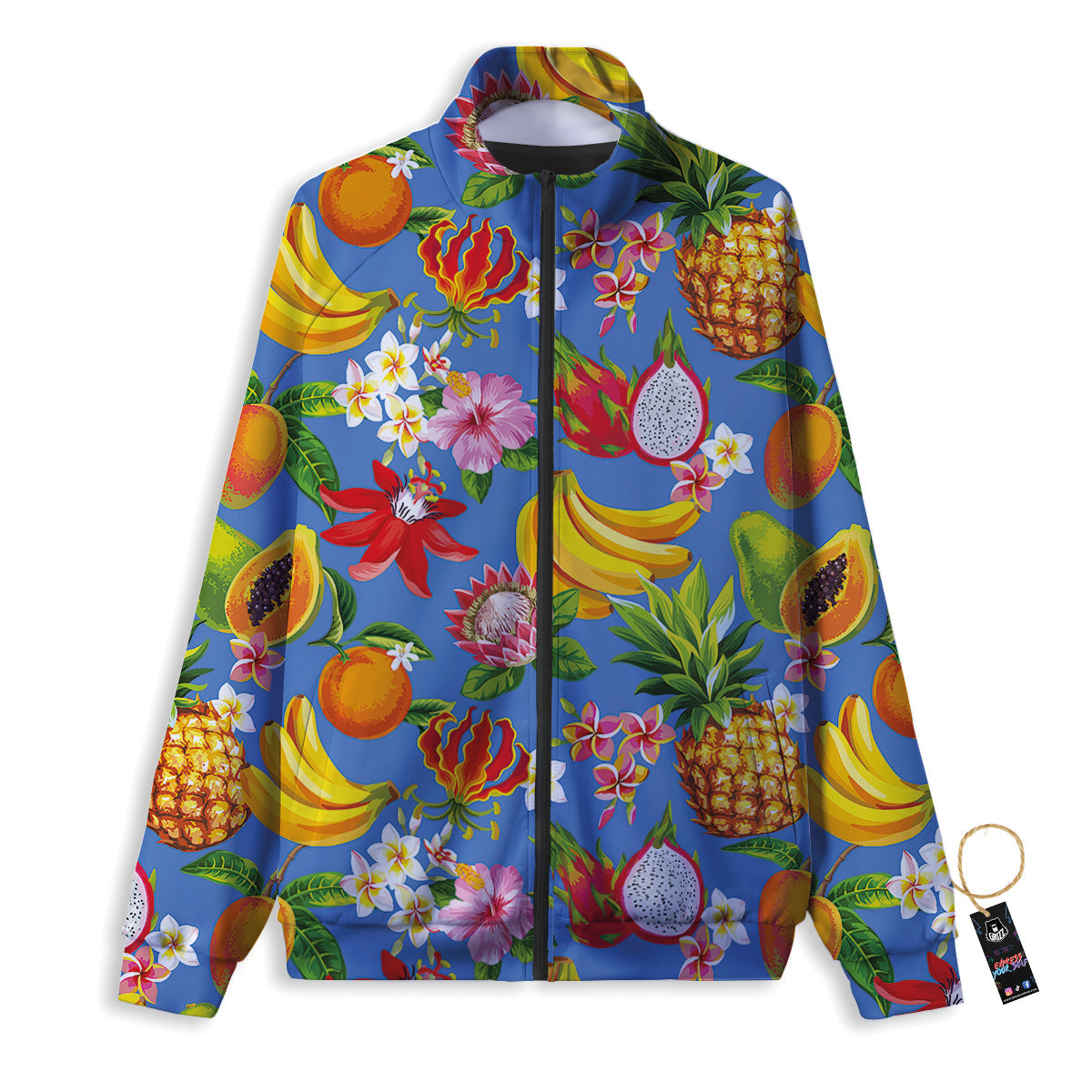 Fruits Aloha Tropical Print Pattern Track Jacket-grizzshop