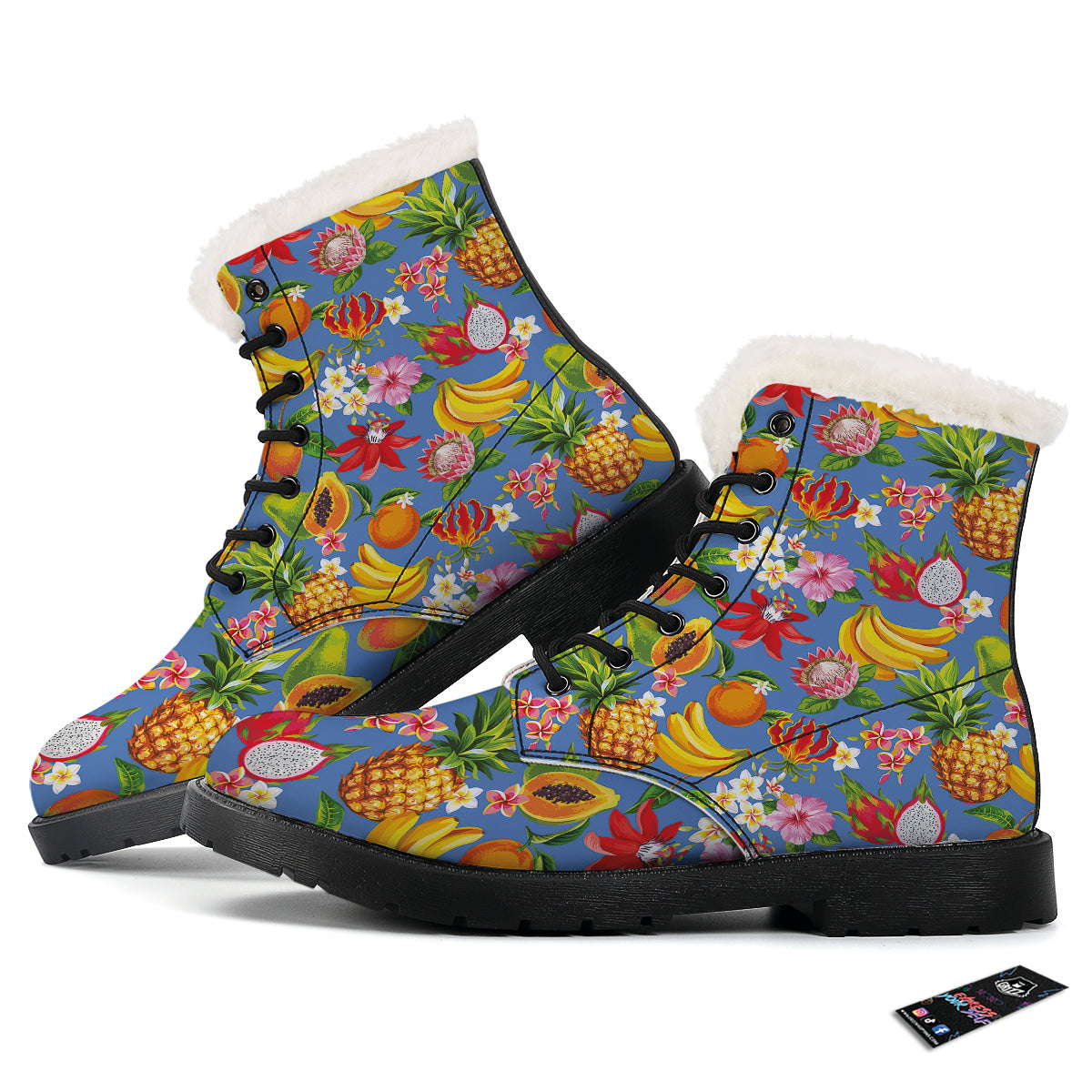 Fruits Aloha Tropical Print Pattern Winter Boots-grizzshop