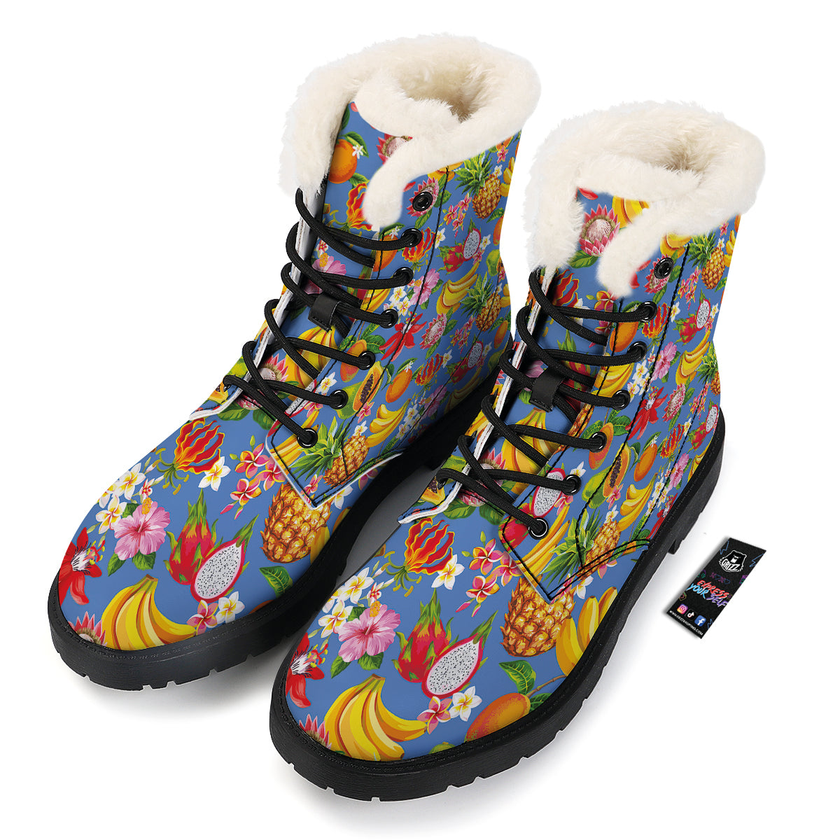 Fruits Aloha Tropical Print Pattern Winter Boots-grizzshop