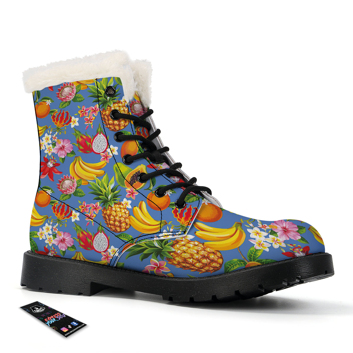 Fruits Aloha Tropical Print Pattern Winter Boots-grizzshop