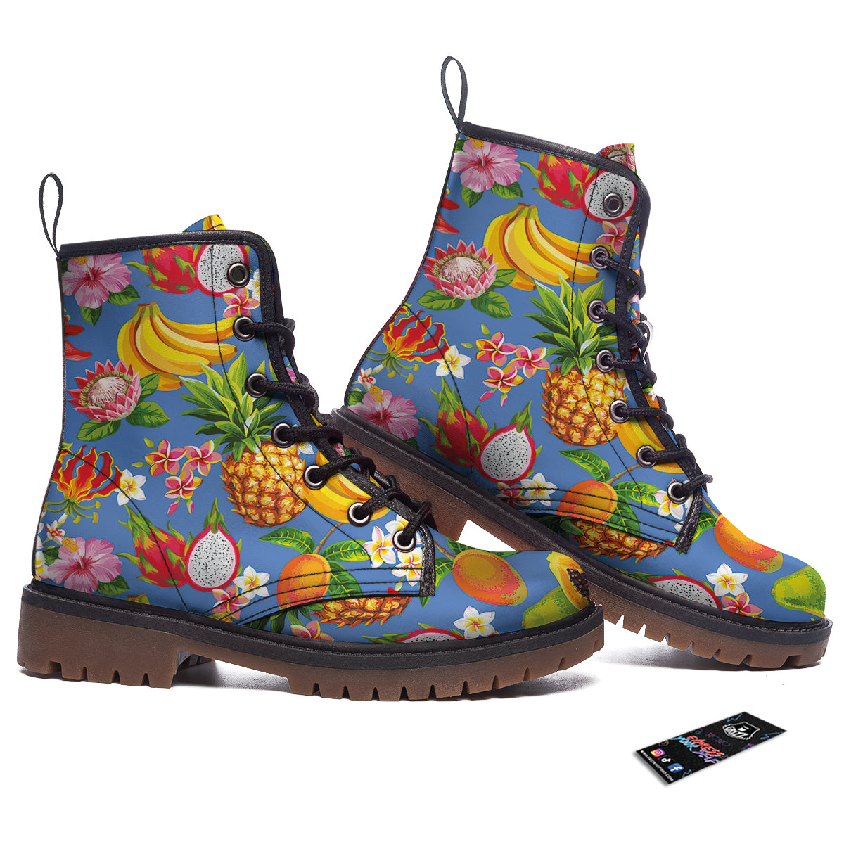 Fruits Aloha Tropical Print Pattern Work Boots-grizzshop