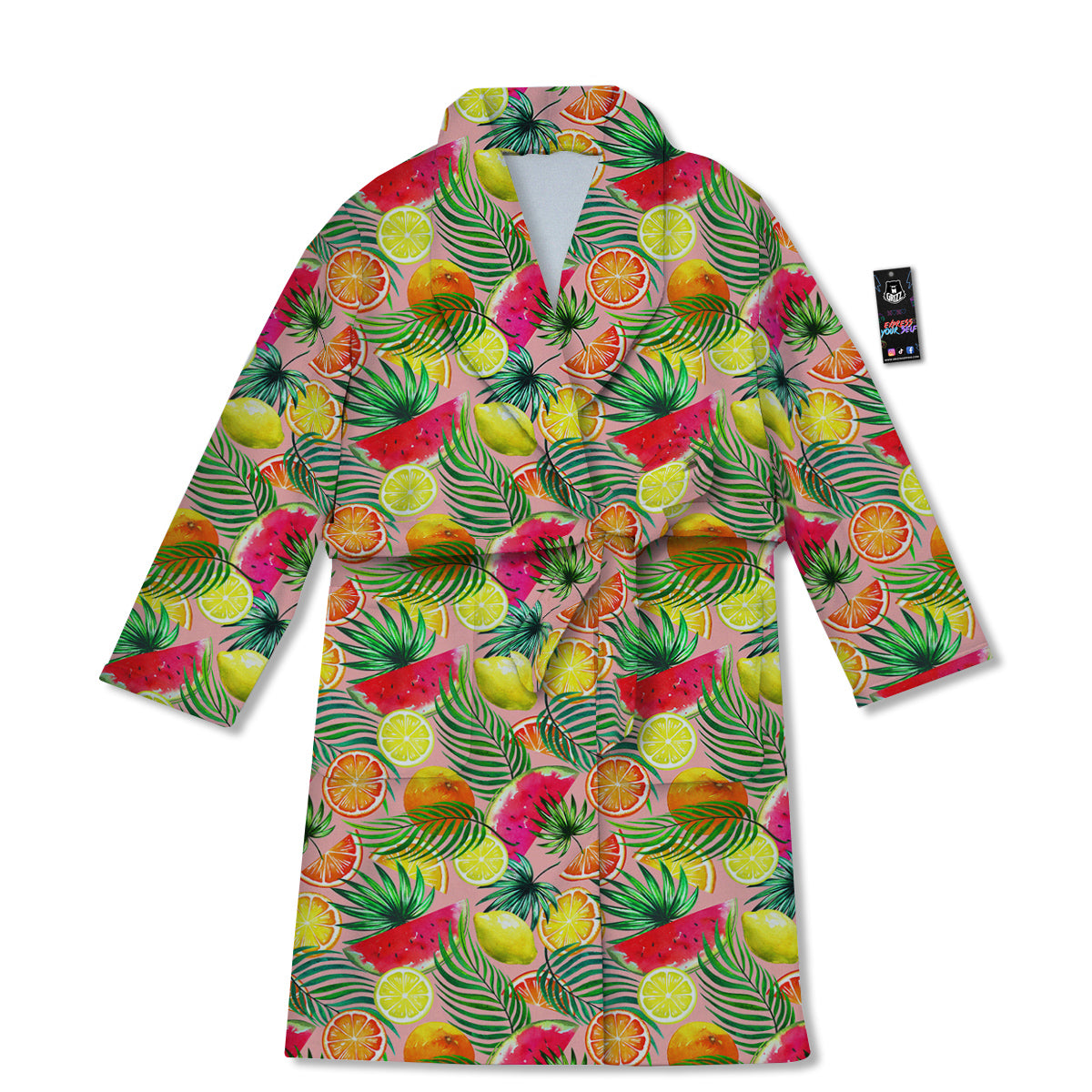 Fruits Cute Tropical Print Pattern Bathrobe-grizzshop