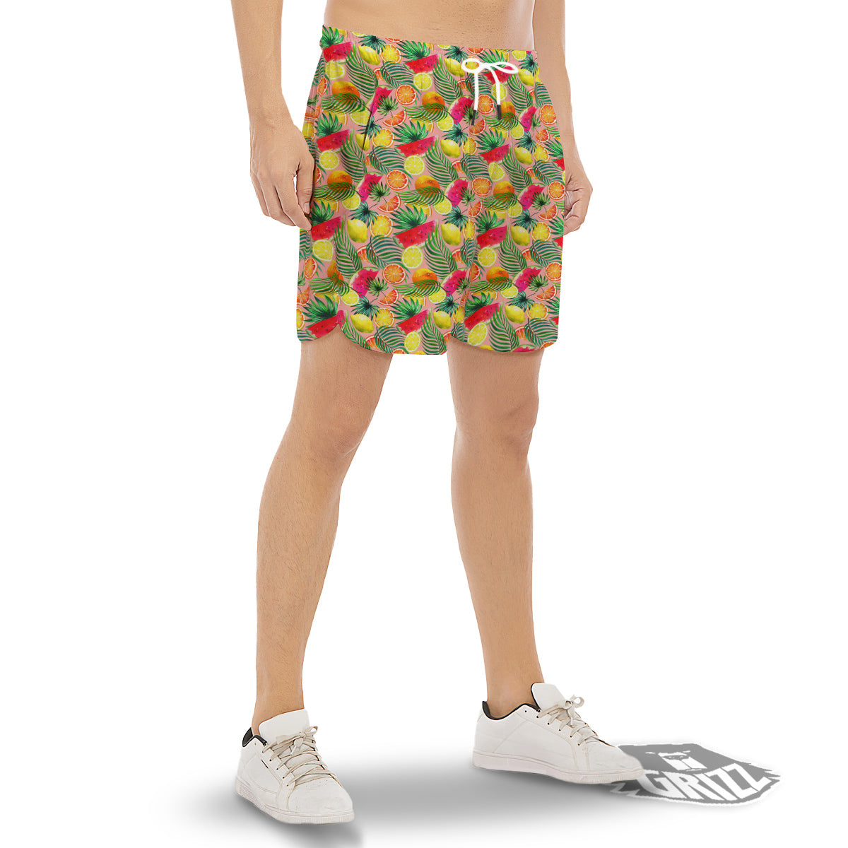 Fruits Cute Tropical Print Pattern Men's Gym Shorts-grizzshop