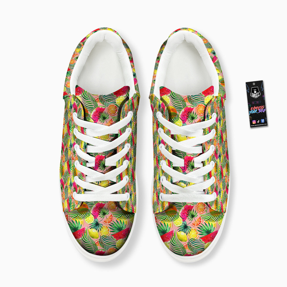 Fruits Cute Tropical Print Pattern Platform Shoes-grizzshop