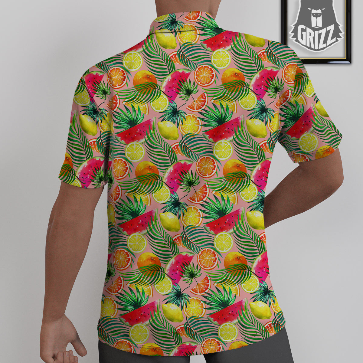 Fruits Cute Tropical Print Pattern Untucked Shirts-grizzshop
