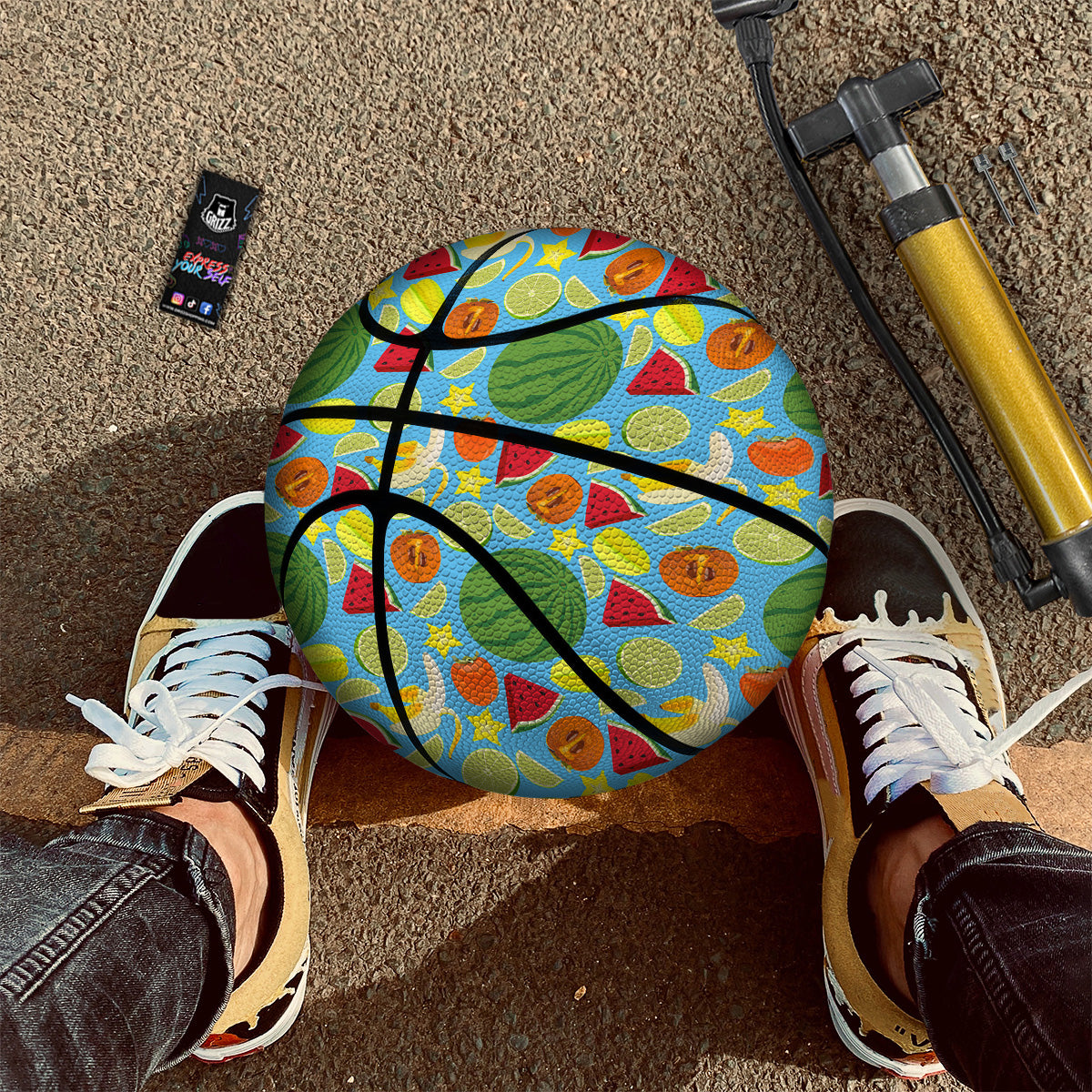 Fruits Depicting Print Pattern Basketball-grizzshop