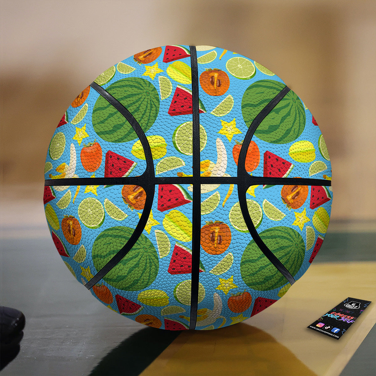 Fruits Depicting Print Pattern Basketball-grizzshop