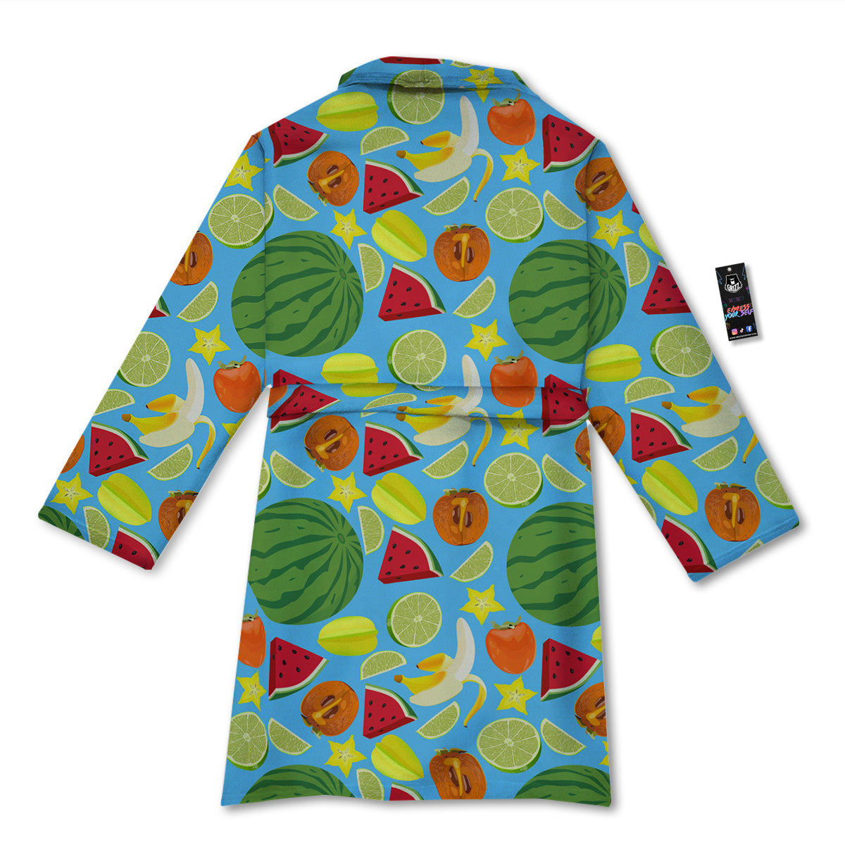 Fruits Depicting Print Pattern Bathrobe-grizzshop