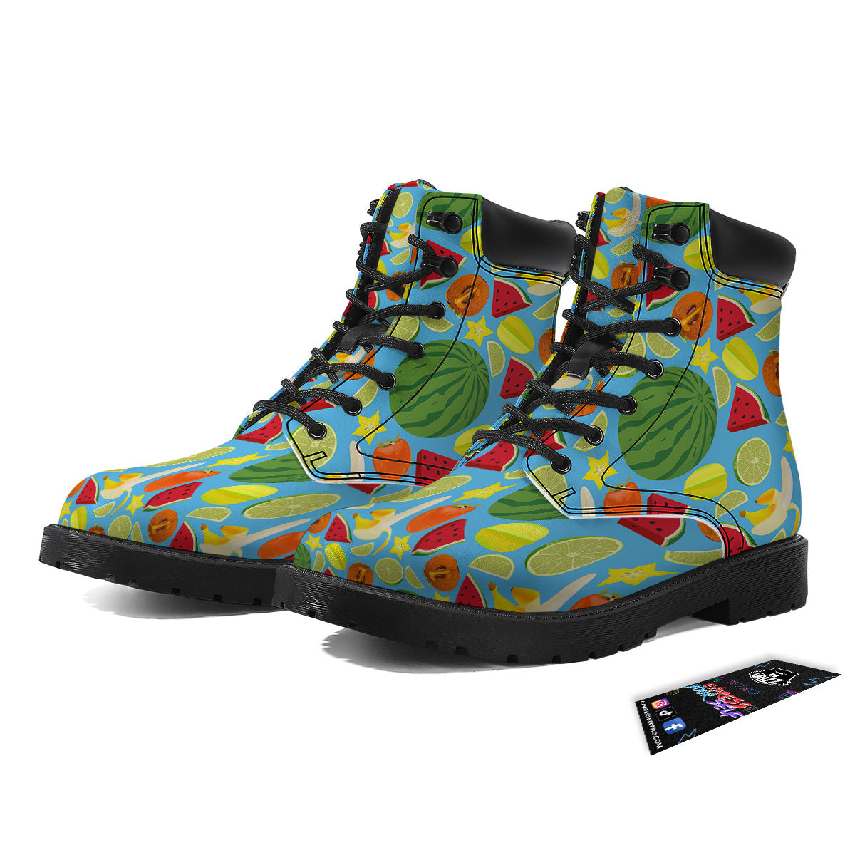 Fruits Depicting Print Pattern Boots-grizzshop