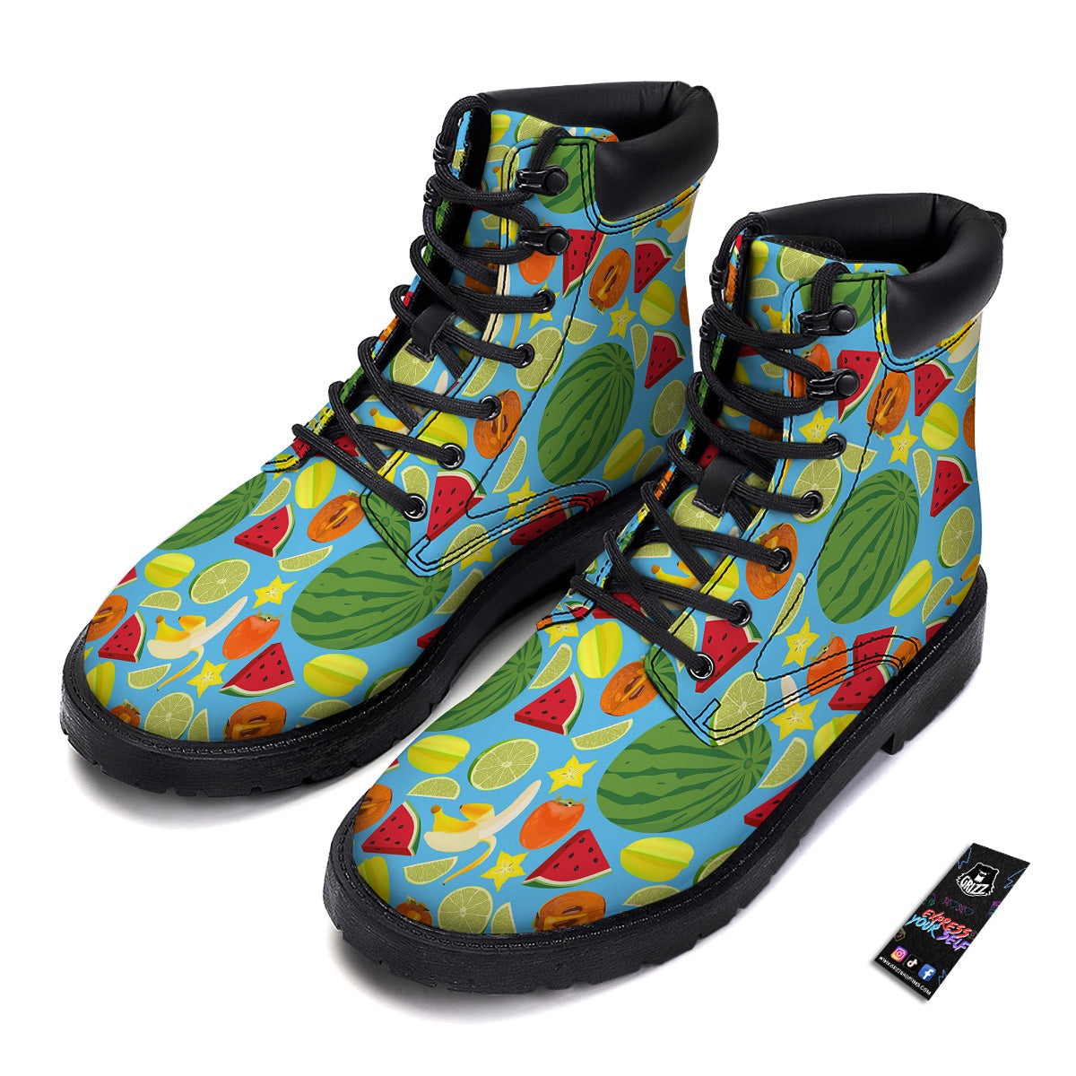 Fruits Depicting Print Pattern Boots-grizzshop