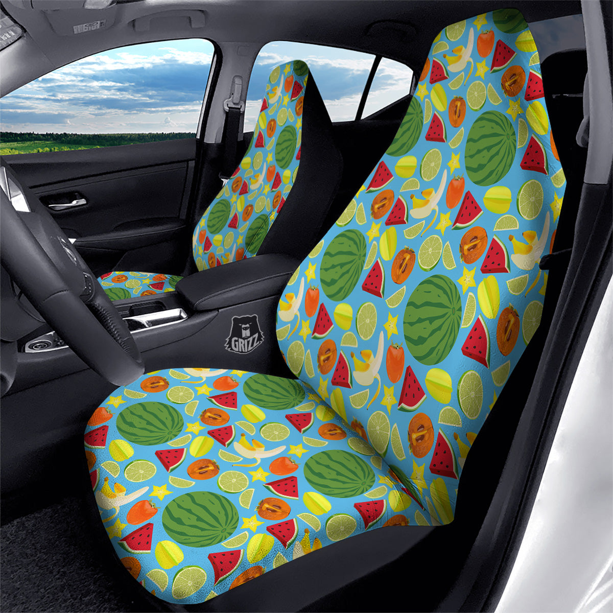 Fruits Depicting Print Pattern Car Seat Covers-grizzshop