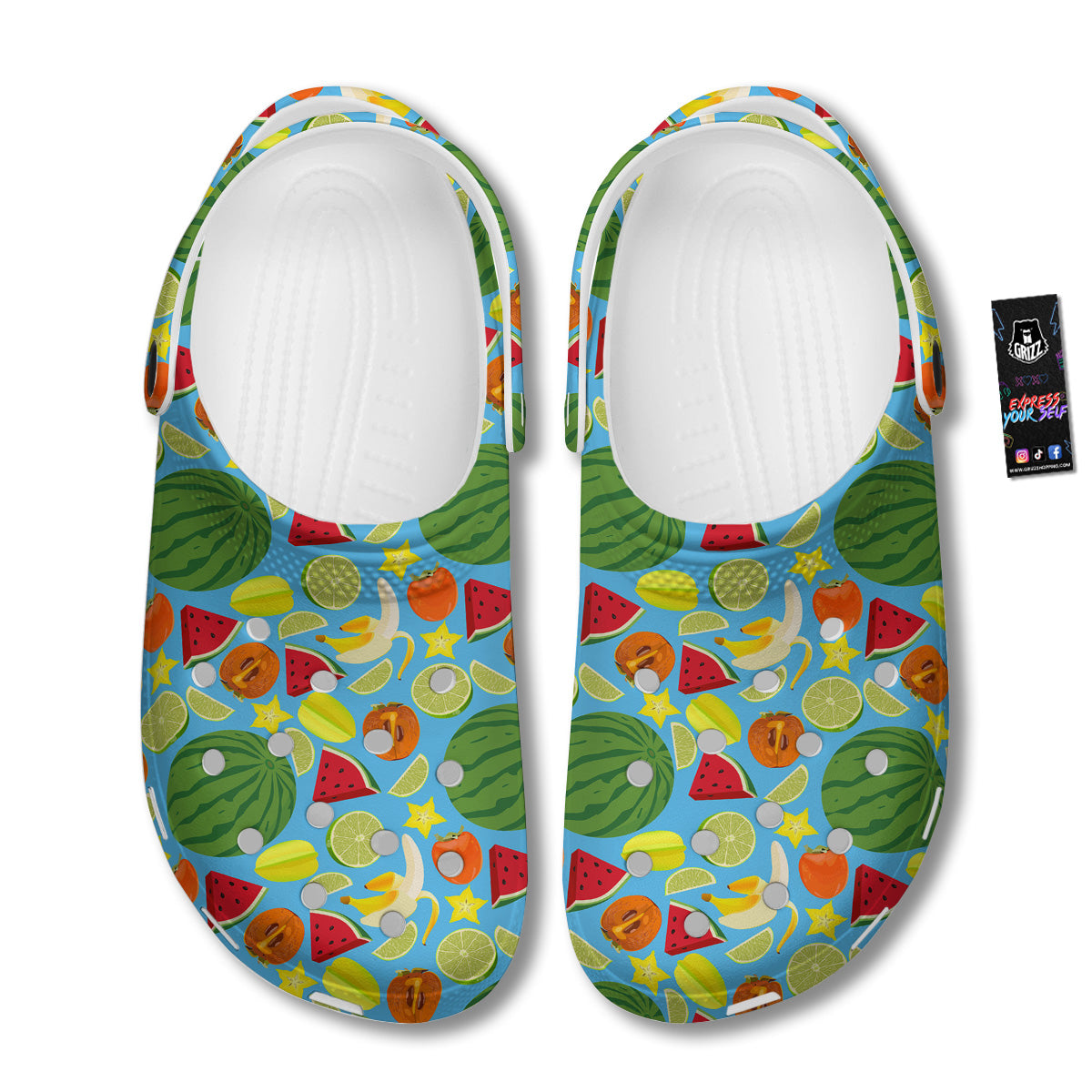 Fruits Depicting Print Pattern Clog-grizzshop