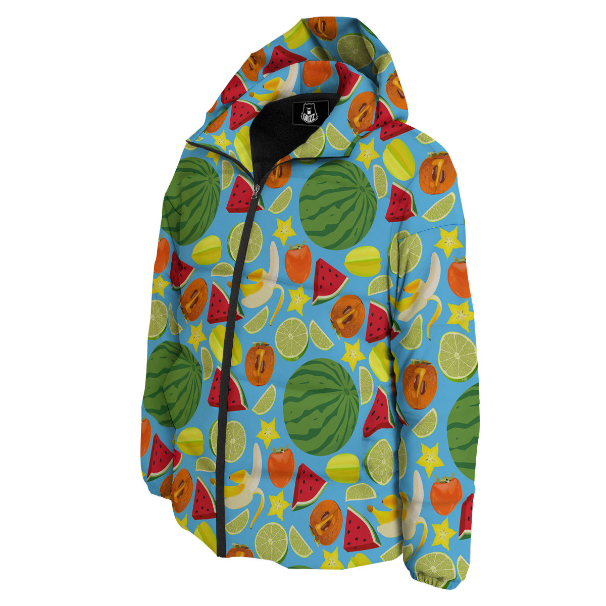 Fruits Depicting Print Pattern Down Jacket-grizzshop