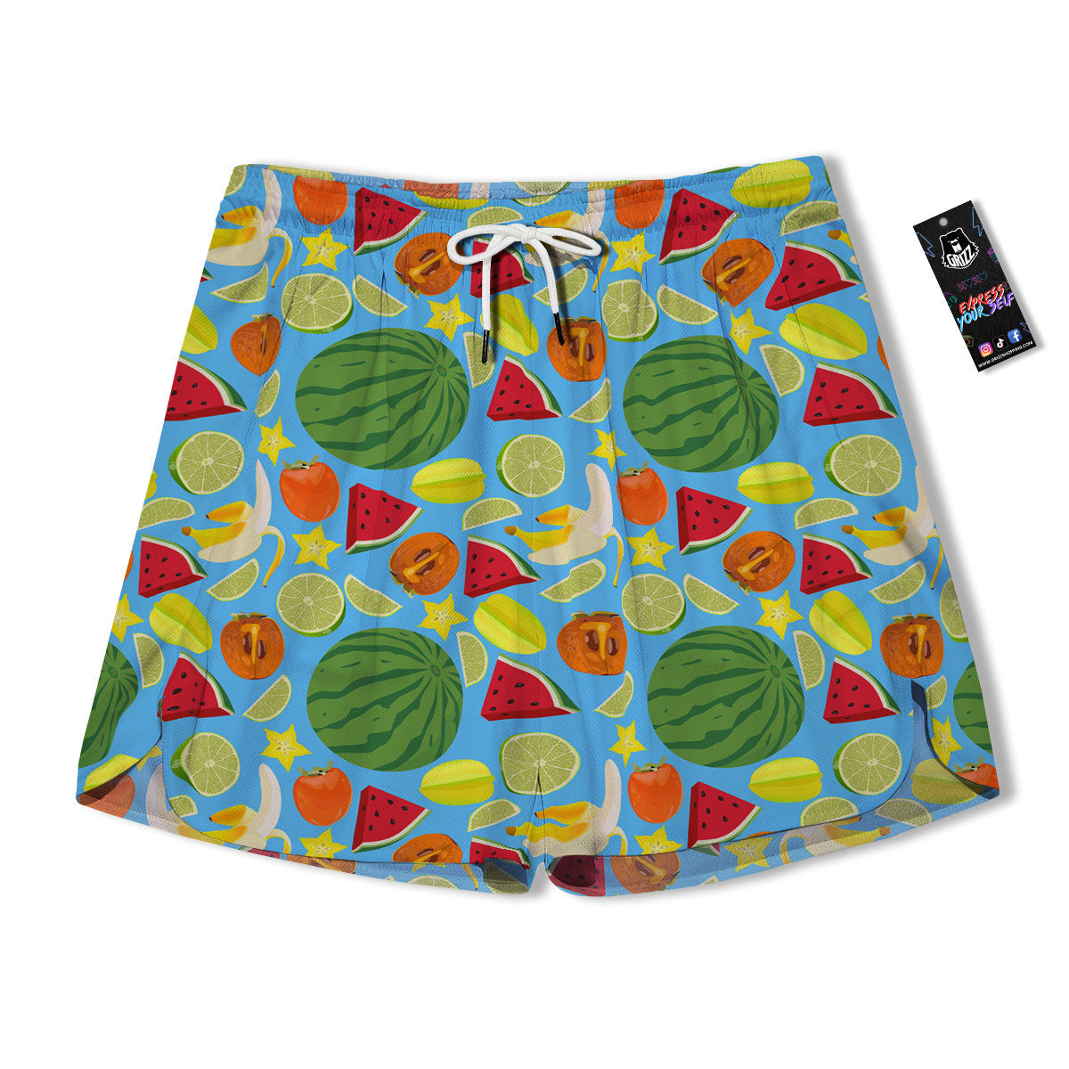 Fruits Depicting Print Pattern Men's Running Shorts-grizzshop
