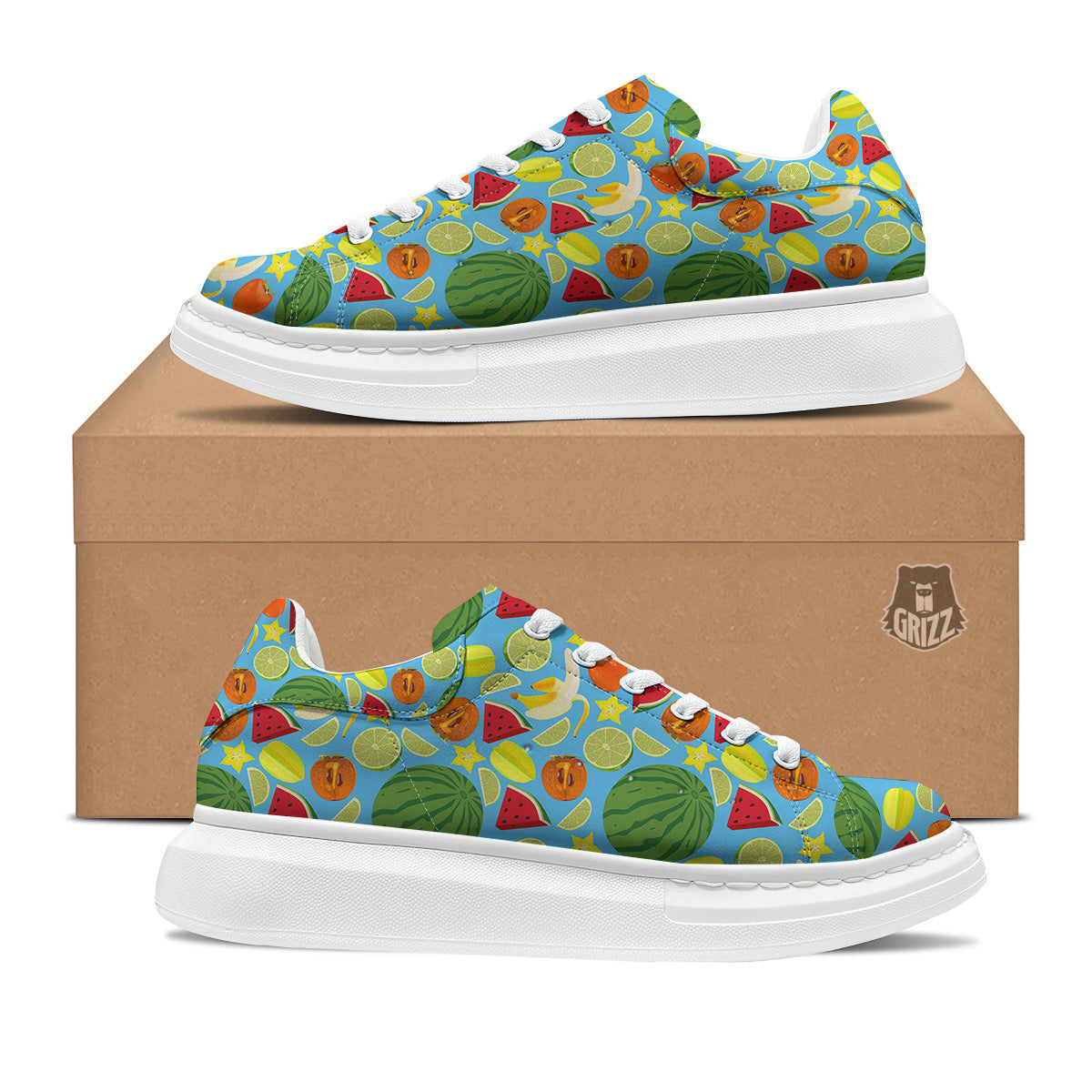 Fruits Depicting Print Pattern Platform Shoes-grizzshop
