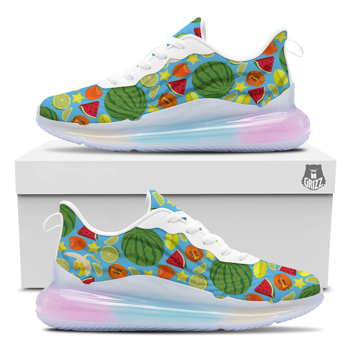 Fruits Depicting Print Pattern Running Sneakers-grizzshop