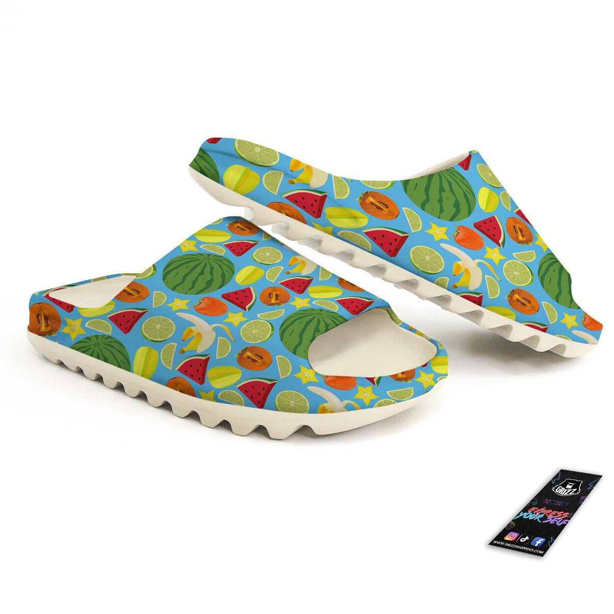 Fruits Depicting Print Pattern Sandals-grizzshop