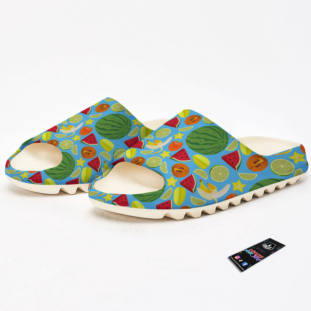 Fruits Depicting Print Pattern Sandals-grizzshop