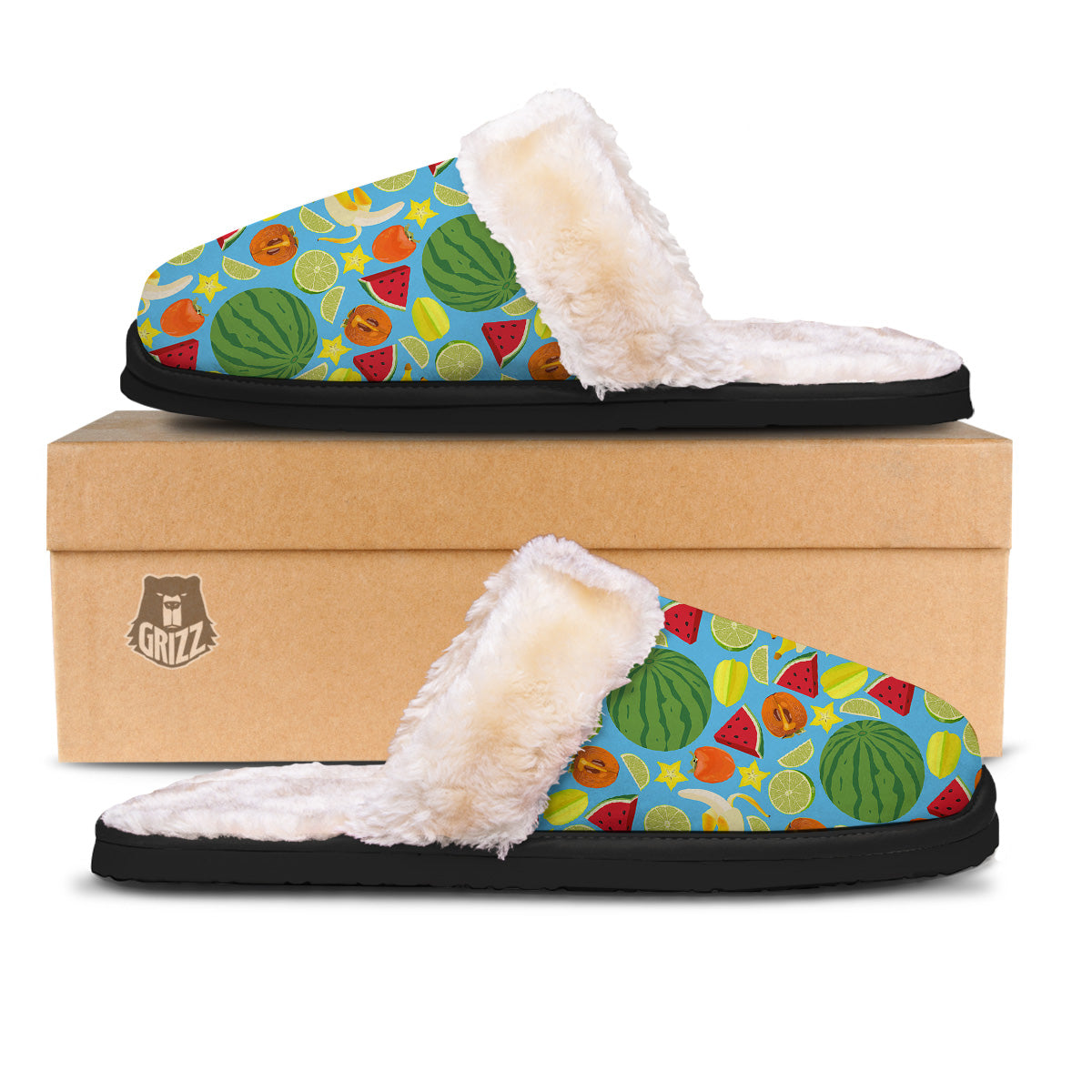Fruits Depicting Print Pattern Slippers-grizzshop