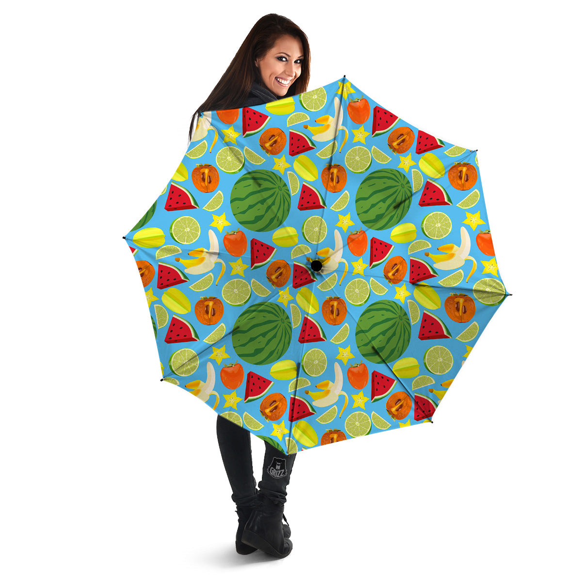 Fruits Depicting Print Pattern Umbrella-grizzshop