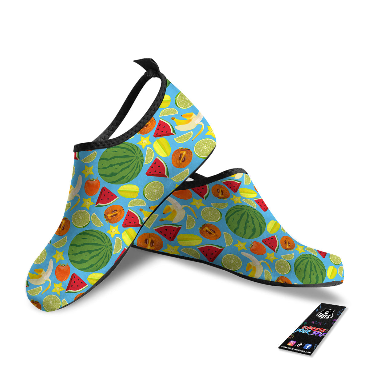 Fruits Depicting Print Pattern Water Shoes-grizzshop
