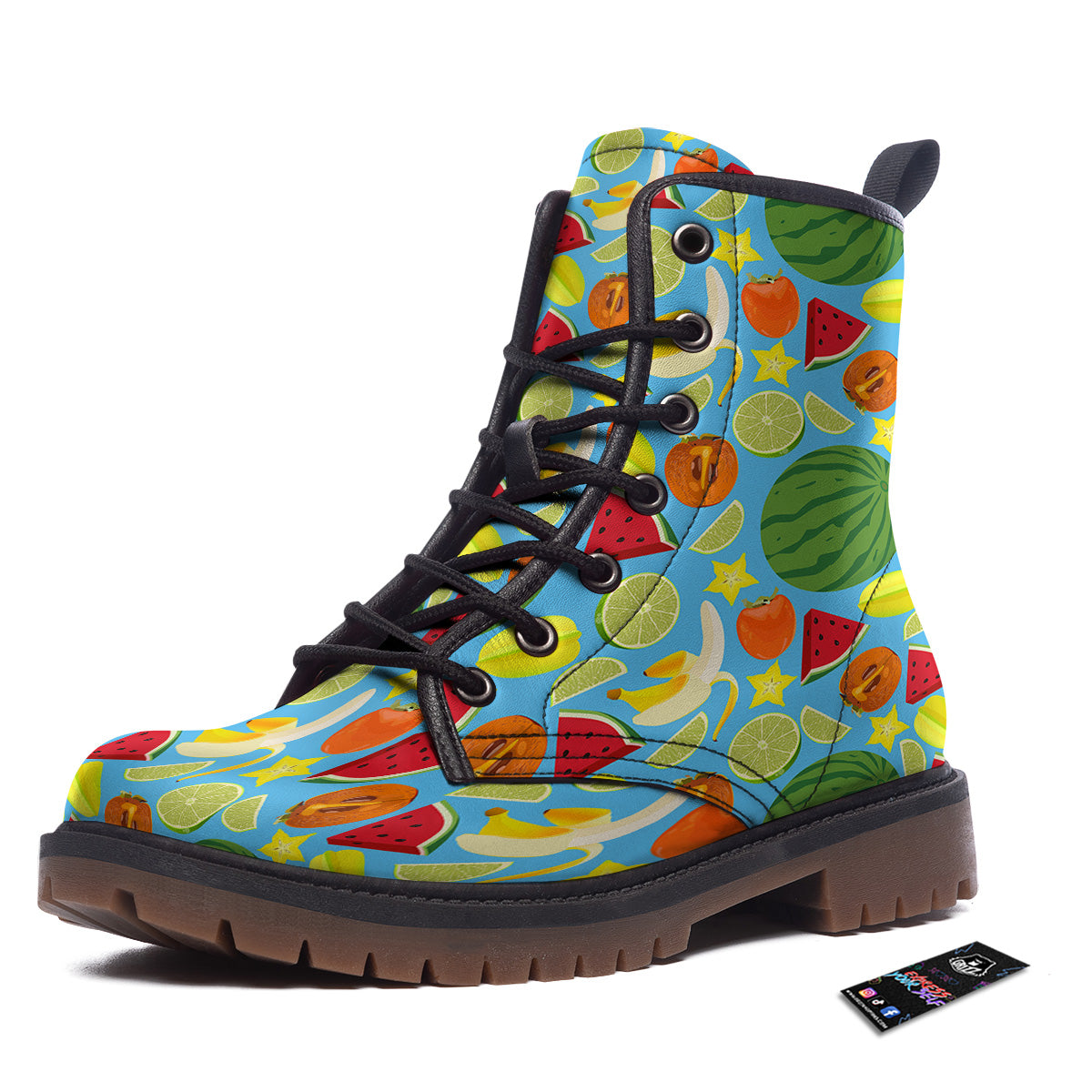 Fruits Depicting Print Pattern Work Boots-grizzshop