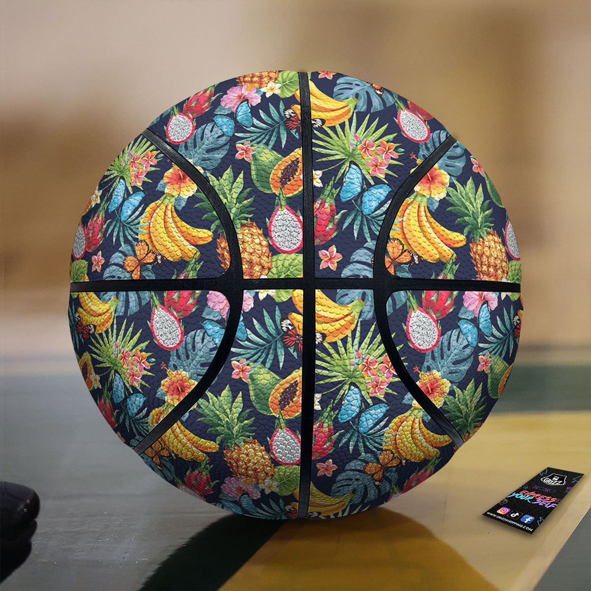 Fruits Hawaiian Tropical Print Pattern Basketball