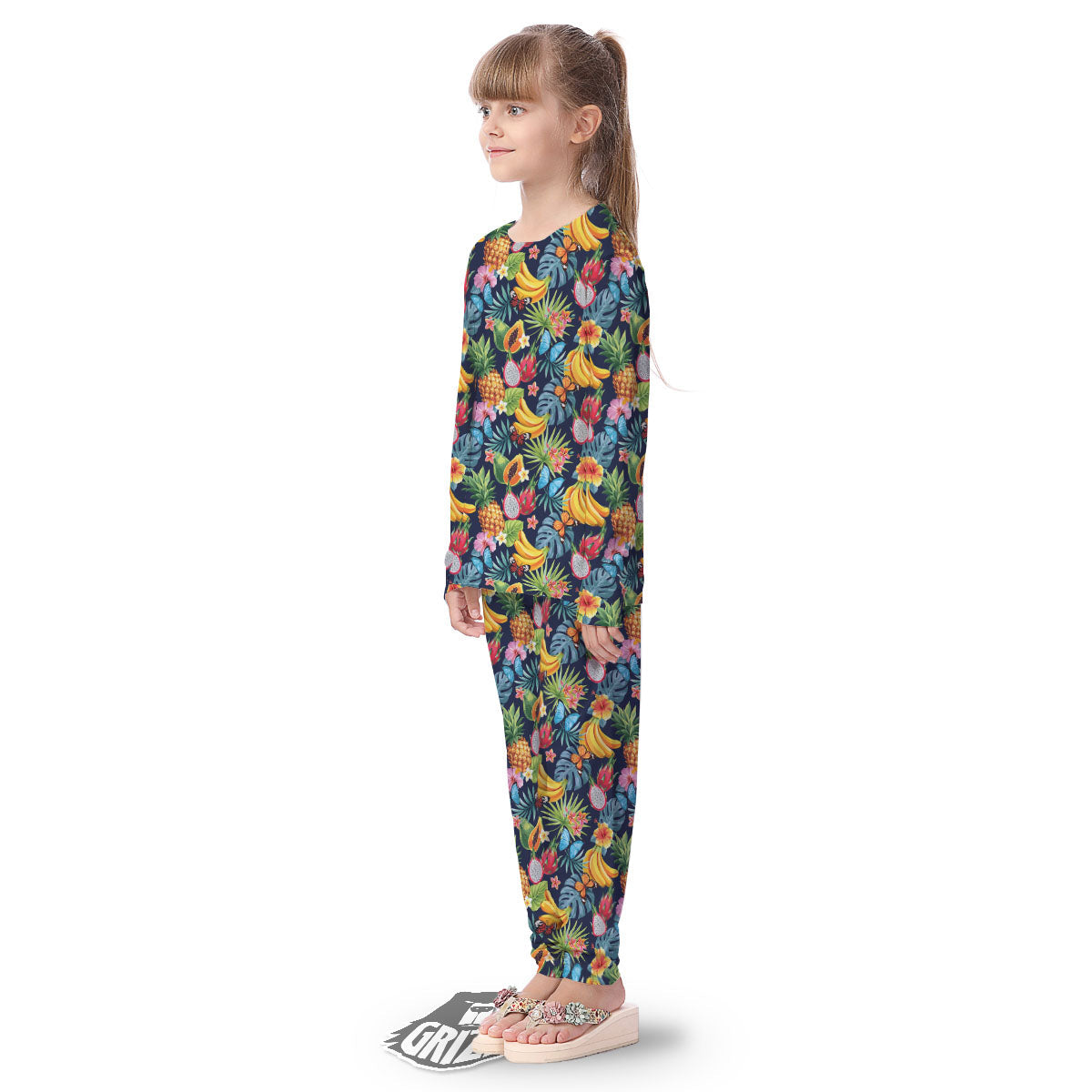 Fruits Hawaiian Tropical Print Pattern Kid's Pajamas-grizzshop